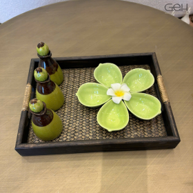 BỘ GỐM SỨ MÀU XANH LÁ DECOR