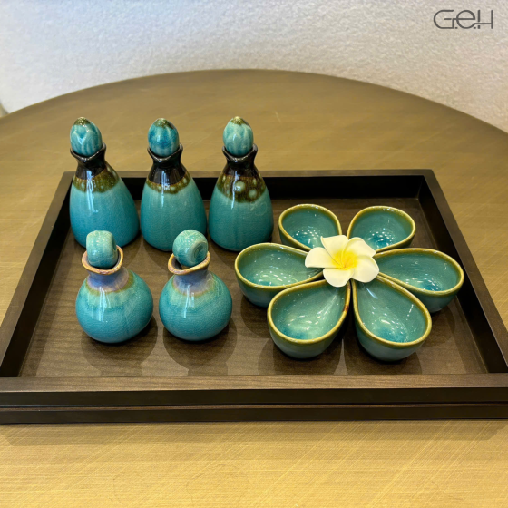 BỘ GỐM SỨ MÀU XANH DECOR