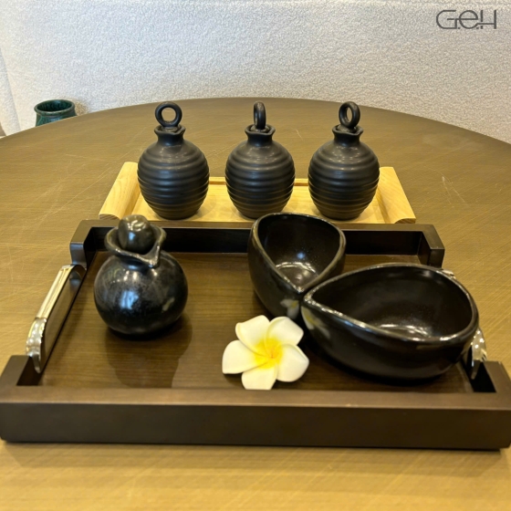 BỘ GỐM SỨ MÀU ĐEN DECOR